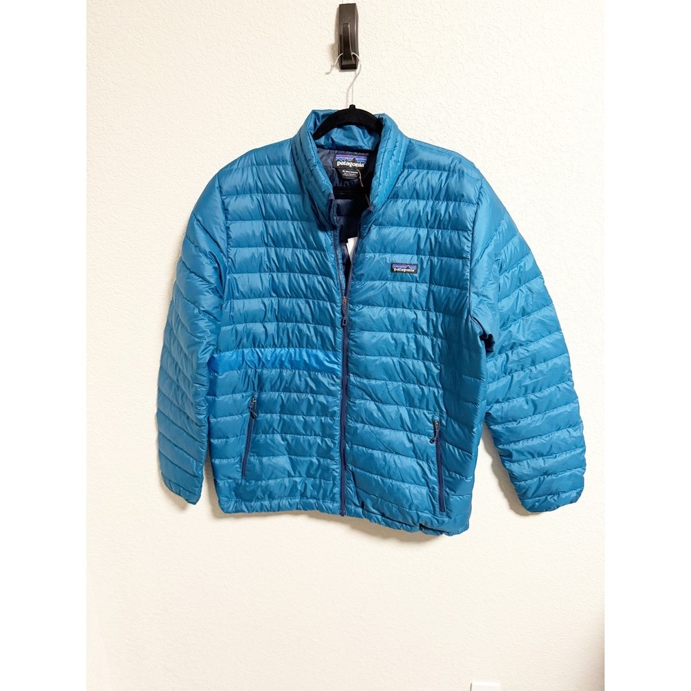 Patagonia Mens Down Sweater Puffer Jacket Full Zip Lightweight Balkan Blue XL - Picture 2 of 7